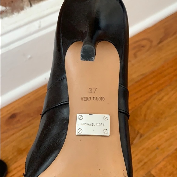 Michael Kors Collection Black Caged Peep Toe Sz 37 - Picture 6 of 7